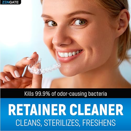 ZENGATE Retainer Cleaner Tablets for Dentures, Retainers, Aligners & Night Guards – 120 Denture Cleaning Tablets, 3-Minute Deep Clean, Removes Odor, Plaque & Stains – FSA HSA Eligible - style: 1 Pack