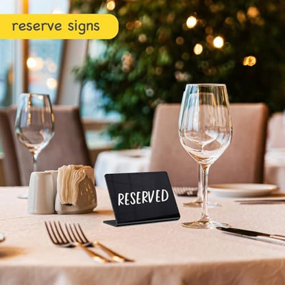 PigPotParty Acrylic Mini Chalkboard Signs for Outdoor Party Buffet, 12 Pcs 4"x3", Glossy Black Elegant Food Labels for Wedding, Table Signs, Place Cards, Include 2 Wet Erase Markers - style: Acrylic L-12 (Outdoor)