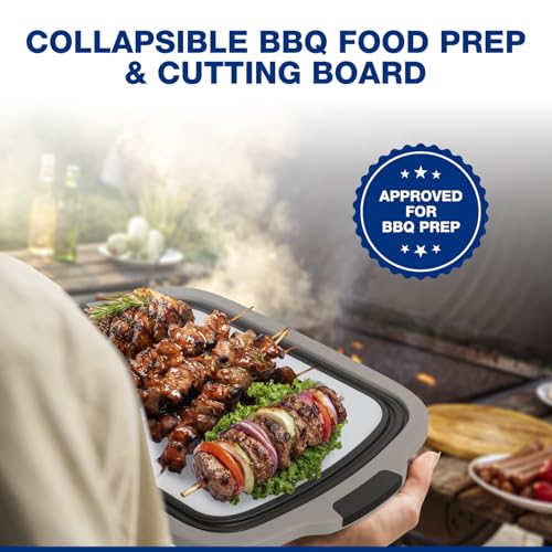 2-Pack XL Collapsible BBQ Prep Tub with Built-In Cutting Board, Lid & Strainer – Marinate, Drain & Prep – Large Food-Safe Container – Perfect for Grilling, Smoking & Outdoor Cooking (Black) - color: Black