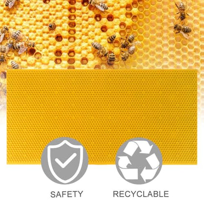 Yellow Beehive Wax Coated Foundation Sheet, 8-1/2-Inch Deep Beehive Foundation Sheets Waxed Foundation Sheet Plastic Portable Honeycomb Sheet Nest Foundation Sheet Fit Deep Frame, 10 Sheets - color: 10pcs-Yellow