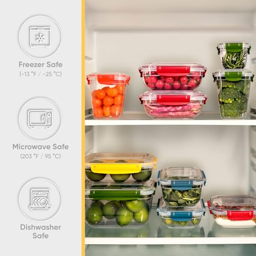 Superio Plastic Food Storage Container with Airtight Lid- 80 Oz, BPA Free, Leakproof, Stackable, Microwave, Dishwasher and Freezer Safe, Blue - color: Blue