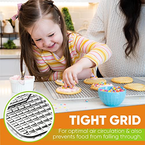 Spring Chef 11.5" x 16.5" Stainless Steel Cookie Cooling Rack - Oven Safe - Baking Rack for Bacon, BBQ, Jerky, Bread, Pizza, Cake - Fits Half Sheet Roasting Pan - Dishwasher Safe - size: 11.5"x16.5", style: 1 Pack