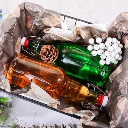 6 Pack 16oz Swing Top Glass Bottles, 500ML Glass Brewing Bottles with Airtight Stoppers for Beer, Kombucha, Kefir, Vanilla Extract(Bonus Gaskets and Funnel) - size: 16oz
