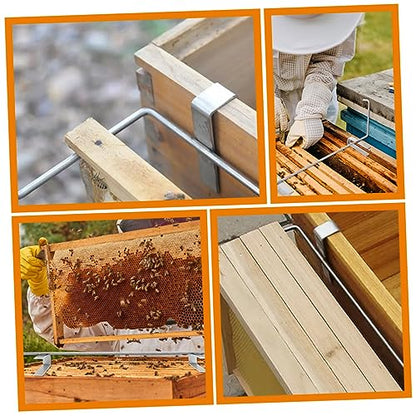Happyyami 3pcs Stainless Steel Beehive Frame Holder Portable Bee Hanger for Beekeeping Supplies Durable Storage Rack to Support Hive Frames and Facilitate Honey Collection