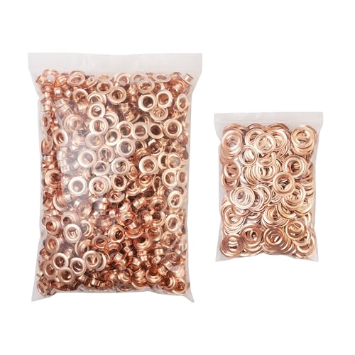 KING PIECES 1000pcs Rose Gold Grommets 3/8 Inch (10mm) Washers and Grommets Kit for Grommet Tool, Banner & Posters Metal Grommets Eyelets for Fabric Clothes Leather Belt Punching - color: Rose Gold, size: 1000pcs 3/8 Inch
