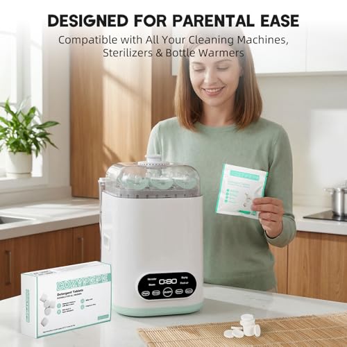 Baby Bottle Washer Detergent Tablets, 150 Count Fast-Dissolving Gentle Formula, Removes Milk Residue Grease & Odor, Compatible with All Brands, for Washer Sterilizer Dryer