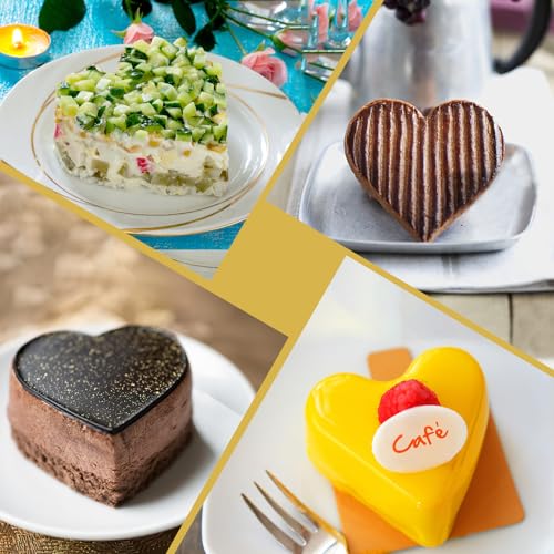 5 Pieces Heart-Shaped Food Molds Set, 3.15-Inch Cake Ring Mold, Stainless Steel Cooking Rings with Pastry Brush for Cookie & Baking - size: 3.15In-5 Pieces Heart-Shaped