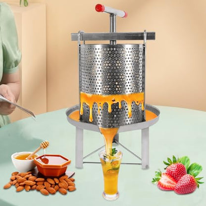 Stainless Steel Manual Honey Extractor, Household Beekeeping Machine Honey Presser Beeswax Press Tool Honey Presser Manual Beekeeping Extraction Tool for Honey Fruits Vegetables Juice (Style C) - color: Style C