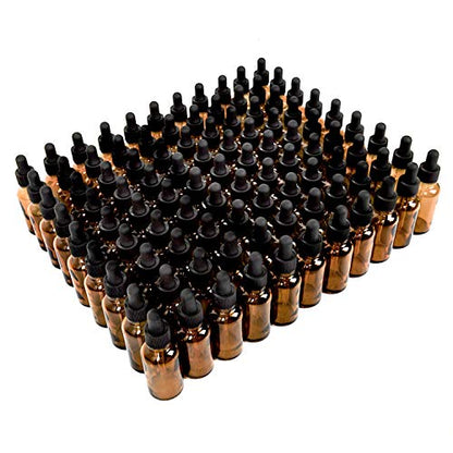 YoleShy 1oz Glass Dropper Bottle,99 Pack Amber Glass Bottles with Droppers and Black cap for Essential Oils, Lab Chemicals, Perfumes - color: 99 PACK/Amber