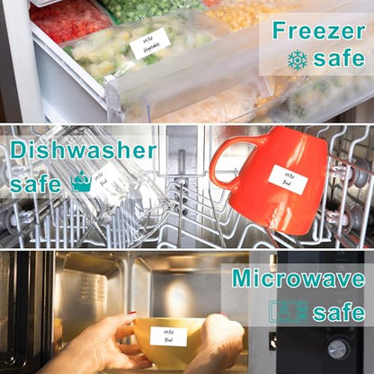 CATIFLIN 1200 Blank Removable Freezer Labels, Waterproof & Oil Resistant Stickers with Perforation Line, Ideal for Food Containers, Jars, and Pantry Organization (1" x 2") - size: 1" x 2"