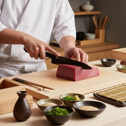 SASUGA Lightweigth Japanese Santoku Chef’s Knife 170mm – Made in Japan | Molybdenum-Vanadium Stainless Steel | Razor-Sharp, Rust-Resistant Blade for Meat, Fish & Vegetables - color: Santoku