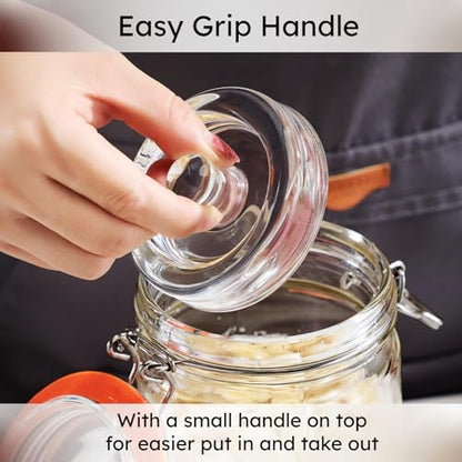Jillmo Glass Fermentation Weights for Wide Mouth Mason Jars, Easy Grip Handle, Food Grade Canning Pickling Weights, 4 Pack - size: 2.75 inch