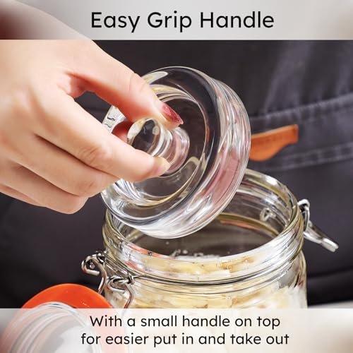 Jillmo Glass Fermentation Weights for Wide Mouth Mason Jars, Easy Grip Handle, Food Grade Canning Pickling Weights, 4 Pack - size: 2.75 inch