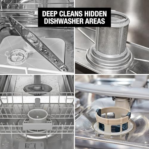 GLASSGUARD Dishwasher Cleaning Tablets - Deep-Clean Dishwasher, Remove Grease, Limescale & Food Residue, Safe for All Dishwashers, Monthly Maintenance Tabs (Pack of 24)
