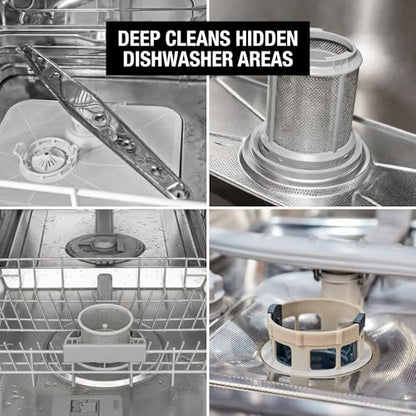 GLASSGUARD Dishwasher Cleaning Tablets - Deep-Clean Dishwasher, Remove Grease, Limescale & Food Residue, Safe for All Dishwashers, Monthly Maintenance Tabs (Pack of 24)