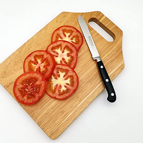 Serrated Utility Knife - MATTSTONE HILL 4.7" Kitchen Knife, German Stainless Steel Vegetable Knife, Paring Knife, Triple Rivet Handle - size: 4.7"