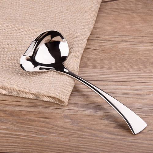 IMEEA 7-Inch Small Sauce Ladle with Pour Spout, 18/10 Stainless Steel Drizzle Spoon for Gravy, Dressing, Sauce, 2-Piece - size: 2 x Drizzle Spoon