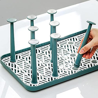 Cup Drying Rack, Bottle Drying Rack Stand Cup Drying Rack with Drain Tray Mug Tree Holder Bottle Drainer Stand for Kitchen (#2)