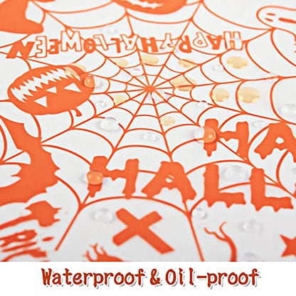 100 Pcs Halloween Wax Paper Food, Wax Paper Sheets Sandwich Wrap Papers Deli Wraps, Waterproof Oil-proof Picnic Basket Liners with Pumpkin Pattern for Kitchen Handmade Food - color: Halloween