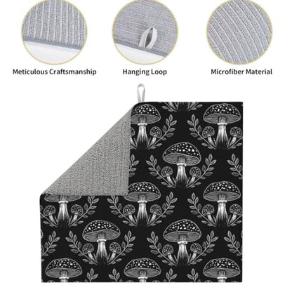 Mushrooms Leaves Plants Dish Drying Mats for Kitchen Counter, Super Absorbent Microfiber Drainer Pad, Washable Reversible Appliance Protector, Everyday Kitchen Must-Have, 16x18 Inch - color: Mushrooms Leaves Plants