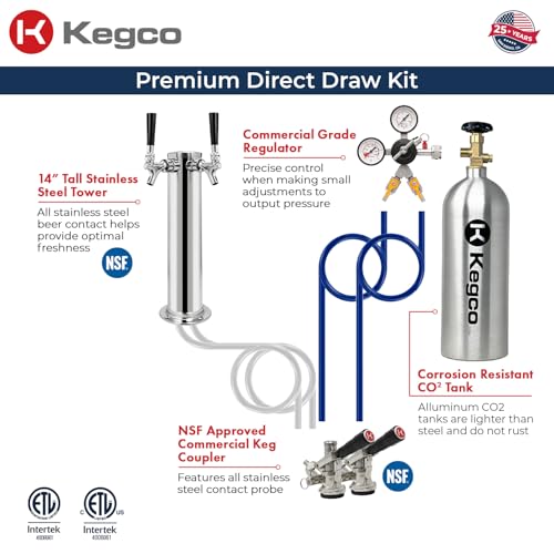 Kegco K309B-2 Double Faucet Digital Black Kegerator