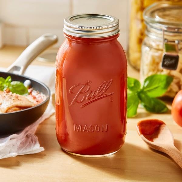 Ball Regular Mouth Glass Mason Jars with Lids and Bands, Used for Canning, Pickling, Juice, Jam, Jelly, Quart Size 32 Ounce (Pack of 3) - color: Quart, size: 32 Ounce (Pack of 3)