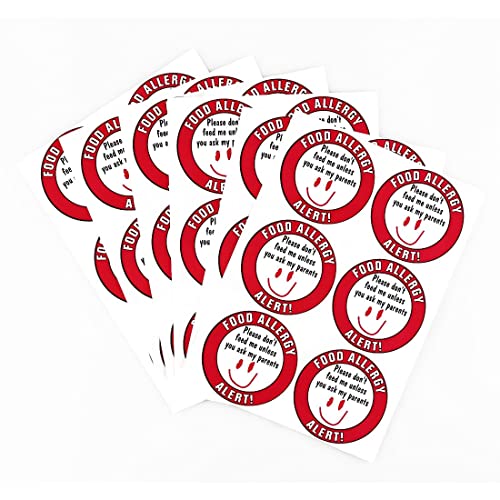 MeshaKippa 50pcs 50mm Children Food Allergen Warning Stickers for Kids with Baby Allergies Signs - size: 2 inch