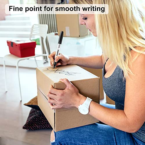 Keebor Permanent Markers Bulk, 60 Pack Black Permanent Markers, Quick Drying & Fade Resistant, Fine Point Marker Set for Wood, Plastic, Paper, Metal - size: 1 Count (Pack of 60)