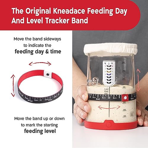 KNEADACE Pro Sourdough Bread Starter Kit - 34 oz Large Capacity Sourdough Starter Jar with 5 unique features for the perfect sour dough bread & sourdough starter kit - sourdough supplies (KA06) - size: 1 Set