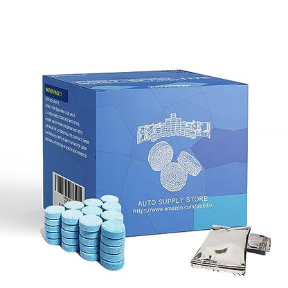 DOKIKO 100 PCS Glass Cleaner Refill,Glass Clean Tablets, Window Clean Refill Tablets, Plastic-Free Formula for Windows,1600fl oz Spray Plastic-Free Formula for Windows, Mirrors & Windshields - size: 100 Count (Pack of 1)