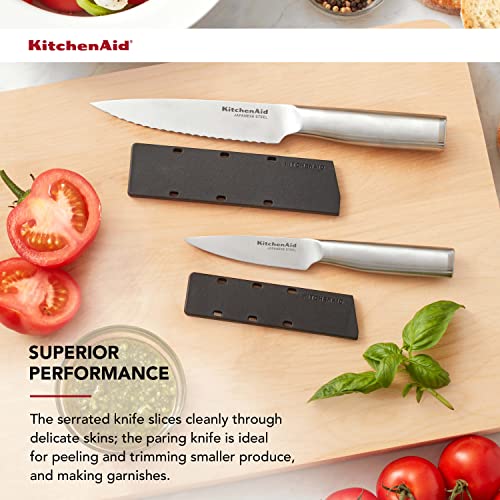 KitchenAid Gourmet Utility and Paring Knife Set Set with Blade Covers, 2-Piece, Stainless Steel - style: Utility and Paring Knife Set Set