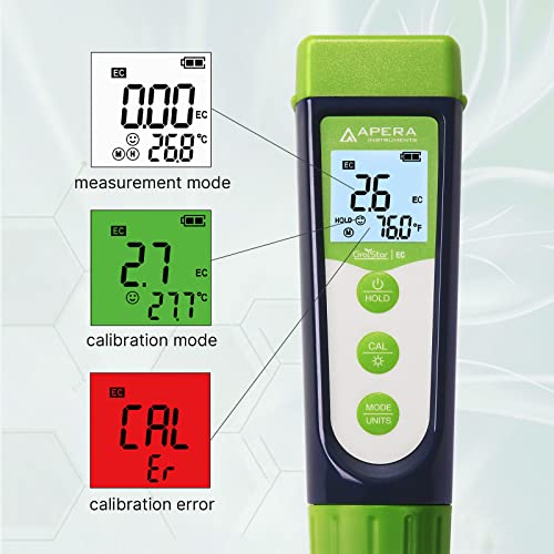 Apera Instruments AI103G GroStar Series GS3 EC/500ppm/700ppm Pen Tester Kit with Replaceable Titanium EC Probe for Hydroponics Water Quality Testing, Gen II - style: EC/ppm