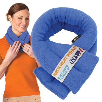 SunnyBay Microwavable Heating Pad for Neck and Shoulder, Heated Neck Wrap, Microwave Heat Pad, Weighted Beanbag Moist Hot or Cold Compress, 2.2 lbs, 26x4 Inches, Sky Blue - color: 4x26 - Sky Blue