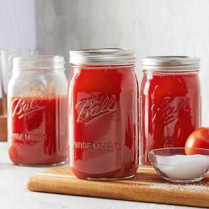 Ball Wide Mouth Clear Glass Canning Quart 32 Oz Mason Jars with Lids, 12 Pack - color: Quart, size: 32 Ounce (Pack of 12)