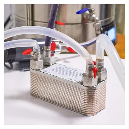 Heat Exchanger, 20/30/40 Plates Heat Exchanger Wort Chiller, Stainless Steel Counterflow Chiller Homebrew Beer Cooler Garden Hose Rapid Cooling(40 plate) - color: 40 plate