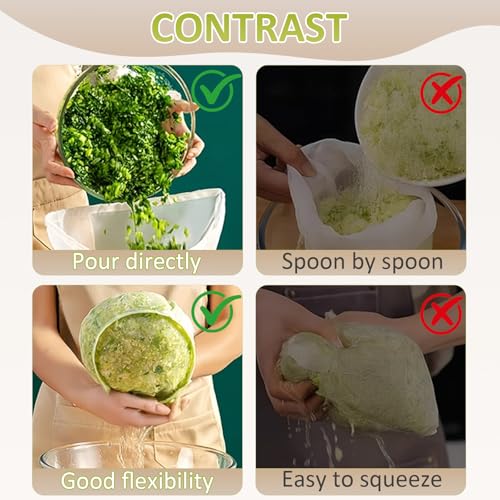 3 Pcs Cheese Cloth Bag for Straining, 2026 New Cheesecloth Bags Nut Milk Bag Reusable Straining Bags, Cheesecloth for Dumpling Fillings, Cooking and Juicing (Large) - color: Large