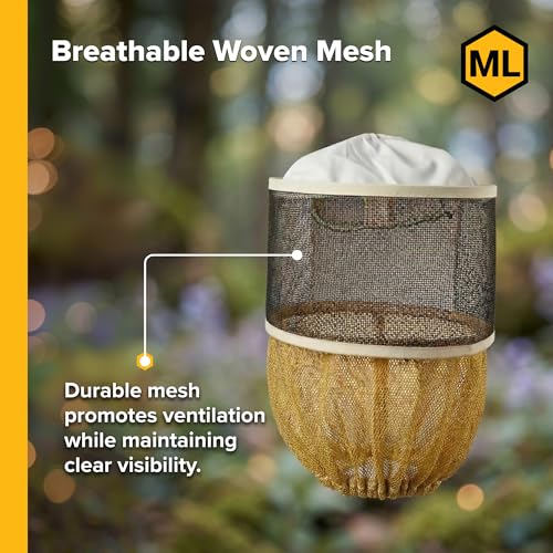 Mann Lake Alexander Veil, Cloth Binding Summer Bee Head Veil, Breathable Mesh Netting Cover, Hot Weather Beekeeping Headgear Protection for Cool, Comfortable, All Day Wear - style: Elastic