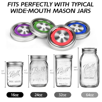 Artcome 22 PC Water Airlock Fermentation Kit - Easy Fermentation Kit for Wide Mouth Mason Jars - (Jars Not Included)