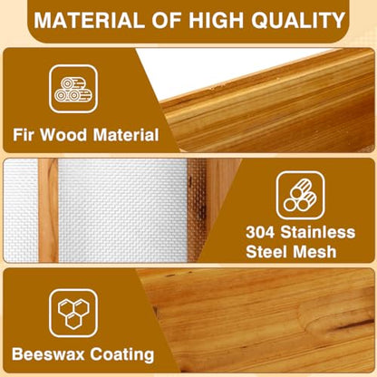 Bee Hive Winter Quilt Box Beeswaxed Coated for 8 Frame Langstroth Bee Hive, Assembled Quilt Box for Bees Winter Beekeeping Supplies