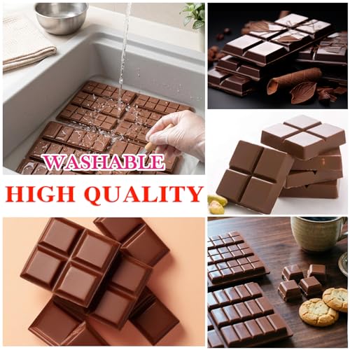 2 Pieces Silicone Break Apart Chocolate Moulds,Silicone Square Mold,Non-Stick Candy Chocolate Bar Mold,Reusable Candy Protein Silicone Chocolate Mold （D） - color: 2pcs