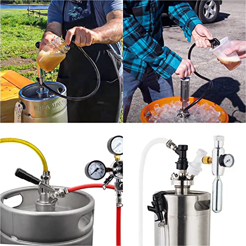 MRbrew 3+3 FT Ball Lock Beer Line Assembly Kit, Draft Beer Line with Picnic Tap Faucet Kegerator Dispenser PVC Brewing Tubing Cornelius Corny Quick Disconnect Barb Fitting Soda Dispenser Assembly