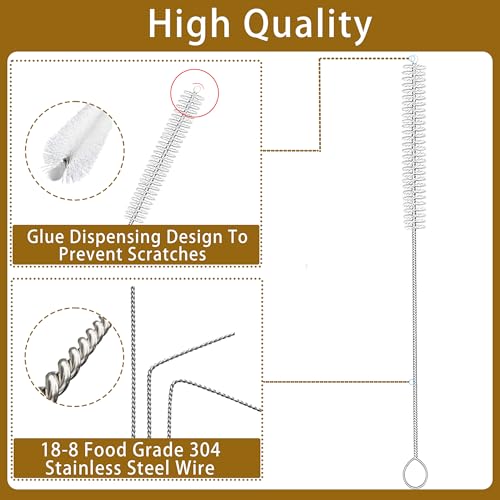 Straw Cleaner 12 Inch(10-Pack) for Reusable Straws | Straw Cleaner Brush Extra Long, Straw Brush Cleaner for Baby Bottle,Stanley Cup,Sippy Cup and Coffee Machine