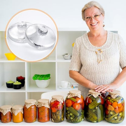 Tioncy 4 Pack (over 3.86 Inches) Heavy Glass Fermentation Weights with Grooved Handle for Large Wide Mouth Gallon Mason Jars Canning Supplies Pickling Weights for Brewing Fermented Foods