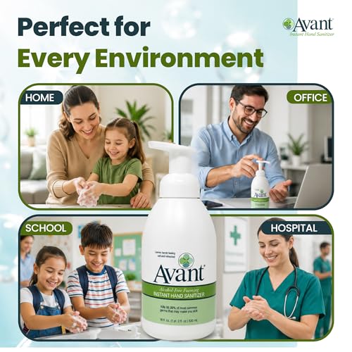 Avant® Alcohol Free Foaming Hand Sanitizer, 18oz Bottle, 6-Pack bulk refill - size: 18 Fl Oz (Pack of 6)