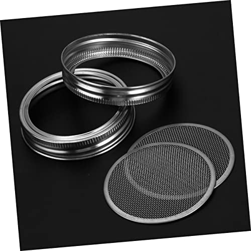 2pcs Stainless Steel Sprouting Screen Lids for Wide Mouth Mason Jars Fermentation Lids Mesh Strainer - size: Size 3