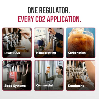 SPARC Premium Gen2 Dual CO2 Regulator for Kegerator - Double Tap C02 Regulator for Kegs - Draft Beer, Soda, Kombucha - CGA320-2YR USA Warranty