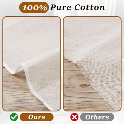 16PCS Reusable Cheese Cloths, Organic Cotton Cheese Cloths 20x20 inches, Suitable For Filtering, With Edges, Cheese-Making, Juicing, Baking and Turkey Cooking.