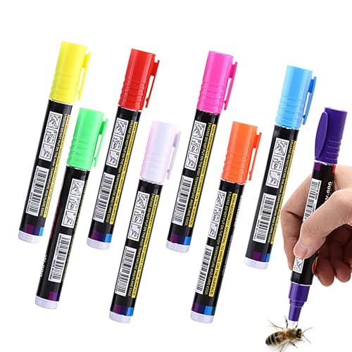Queen Bee Marker - 8 Piece Beekeeping Paint,Bee Tools,for Beekeeper Honey Beginners Orchard Farm Garden Patio Courtyard Outdoor Home