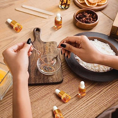 Didaey 100 Pcs 1/2/3/5/10/15 ml Mini Glass Oil Dropper Bottle Bulk, Clear Essential Small Empty Bottles Sample Containers Perfume Liquid Vials with Cap for Traveling (1 ml,Champagne Gold) - color: Champagne Gold, size: 1 ml