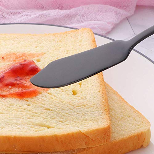 Stainless Steel 18/10 Cheese Desert Knives, Set of 4, Baikai Black Breakfast Butter Knife,Slicer Sandwich Spreader - color: Black